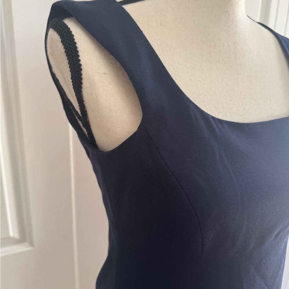 CHAIKEN Navy Blue Portrait Neck Sheath Dress Sleeveless Size 2 NWT - Picture 4 of 11